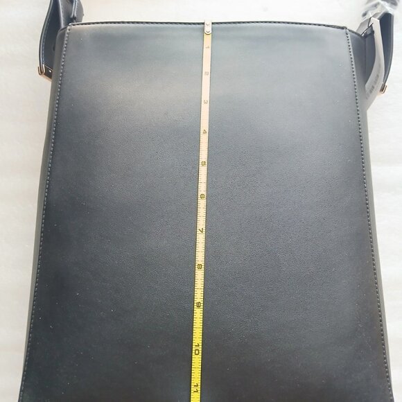 The Drop Alex Tall Bucket Tote Black Vegan Leather 12" NWT - Picture 2 of 12